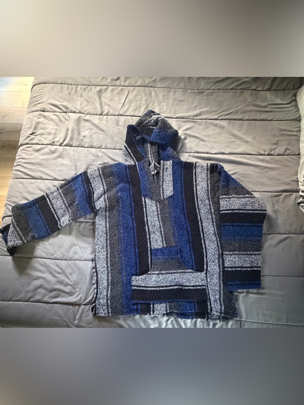 Striped Blue Hooded Baja Sweater